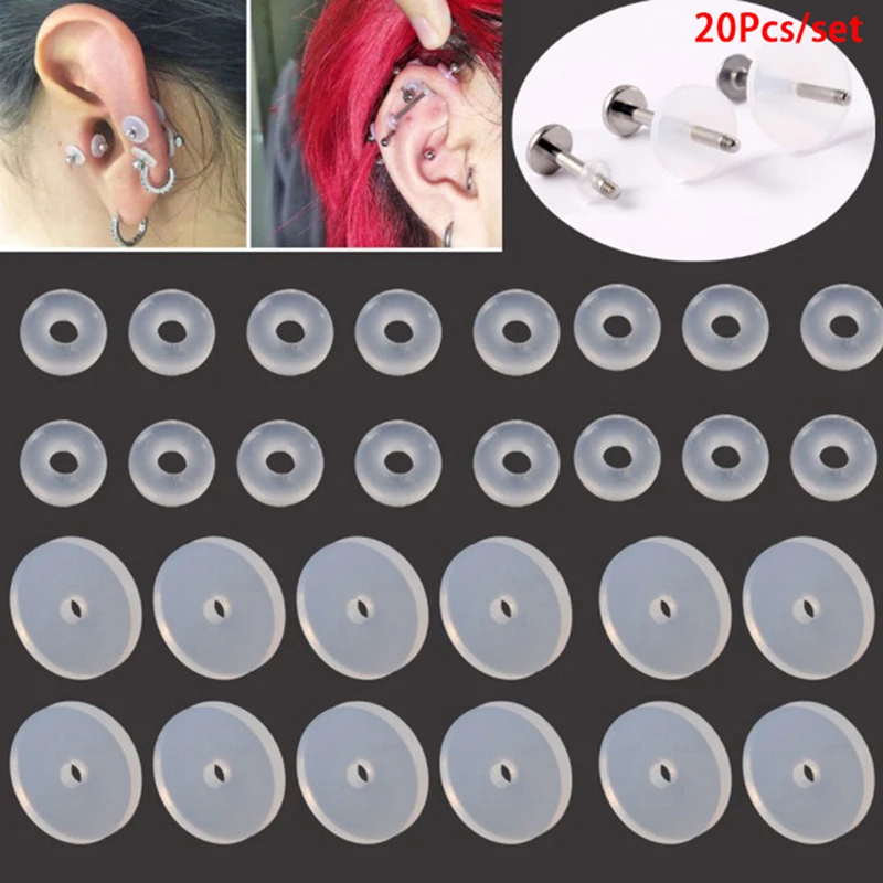 Piercing Healing Silicone Discs Soft Anti Hyperplasia Anti-sagging Fixed Rings for Nose Ear Cartilage Soft Gasket Spacers body