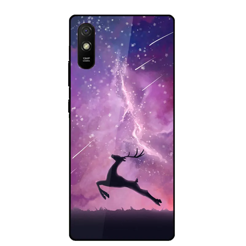 

Xiaomi Redmi 9C 9A 9 Case Tempered Glass Hard Phone Cover For Redmi 8A 8 7A 7 Silicone Bumper Shockproof Protective Back Cover