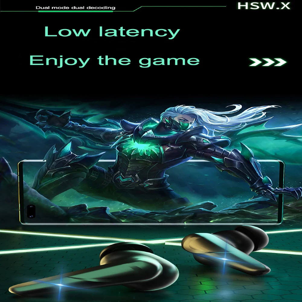 

New product wireless bluetooth headset game 5.0 TWS sports waterproof earplugs HIFI stereo bass game console with microphone