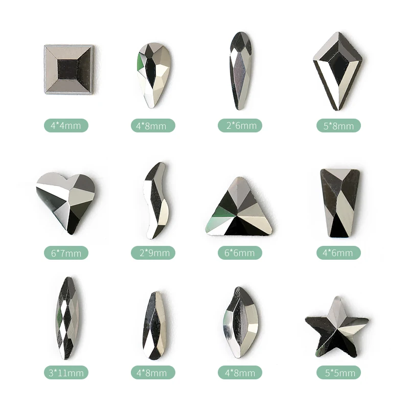 

1 Wheel Crystal Nail Gems Rhinestones For Nail Art Glass Geometry Flower Jewelry Nail Stone Decoration Manicure