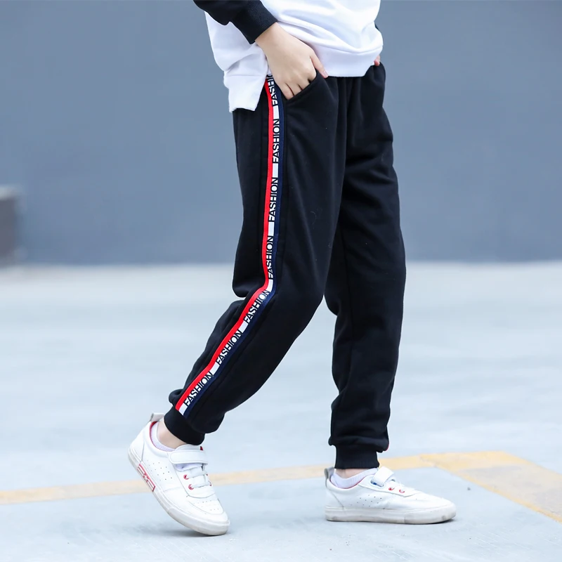 

Детские штаны для мальчиков, длинные брюки, модные повседневные свободные детские брюки, спортивные хлопковые осенние штаны в Корейском ст...