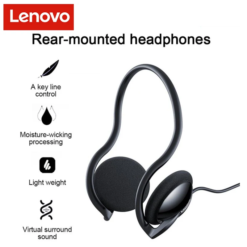 

Lenovo Wired Headphones P510+ Hi-Fi Stereo Sound Gaming Headset 3.5mm Neckband For Desktop Cellphone PC Computer With Audio Line