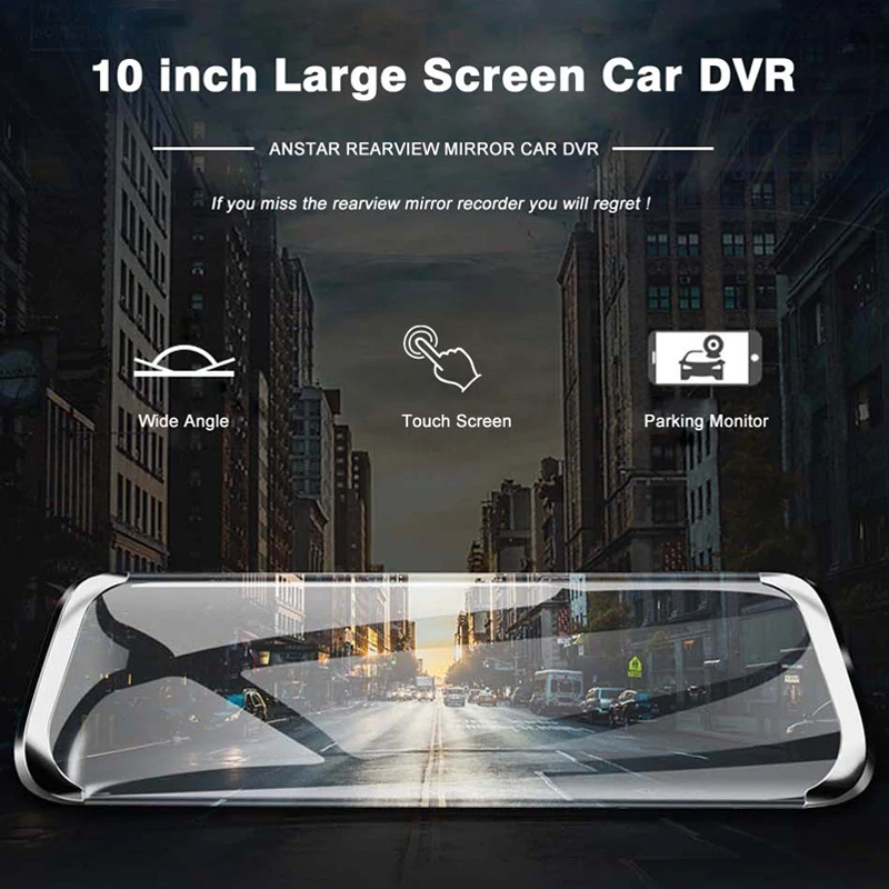 Tefanball 4G ADAS Car DVR Android Rear View Camera HD 10 inches Full IPS Touch Screen Dash Cam GPS Navi Dual Lens Video Recorder