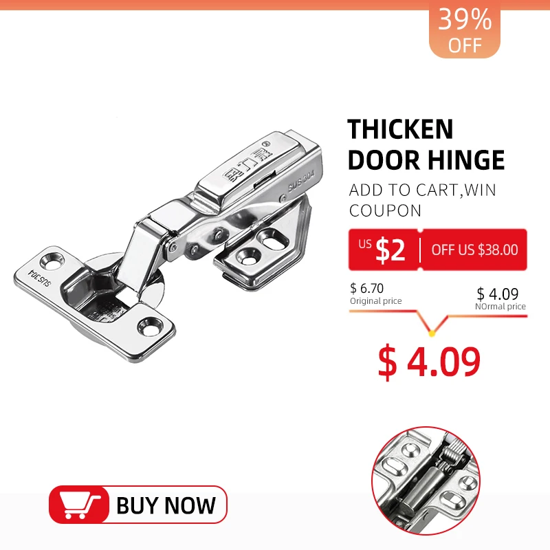 AOLISHENG 40 чашечная головка из нержавеющей стали толстые дверные петли для одежды