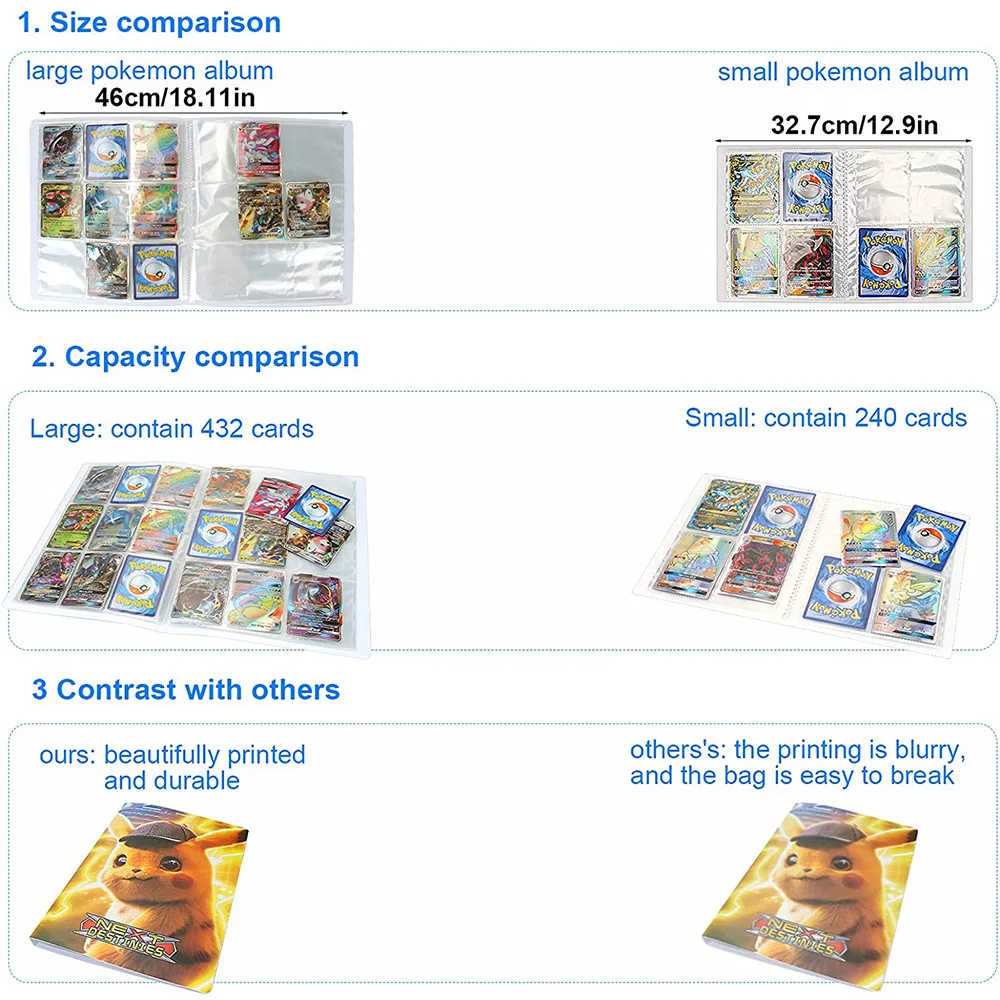 9 карманных альбомов книга с покемоном Аниме Пикачу коллекция игральных карт