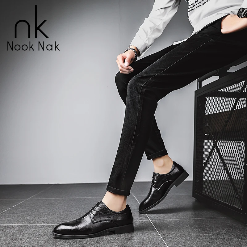 

NOOKNAK 2021 New Men's Dress Leather Shoes, Driving shoes, Men Casual Shoes, Genuine Leather, Size 38-44, Comfortable Breathable