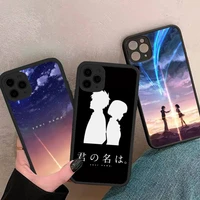 japanese anime your name phone case matte transparent black for iphone 7 8 x xs xr 11 12 pro plus mini max clear funda
