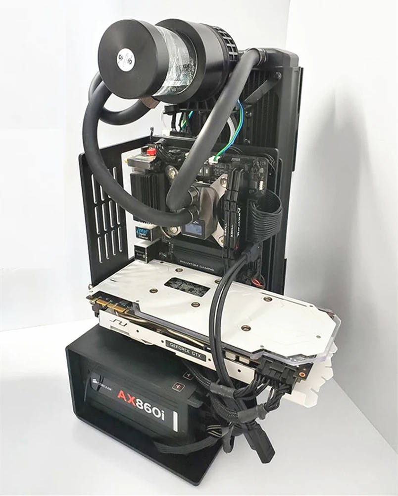 A4 Mini ITX PC чехол на открытом воздухе тестовый стенд Вертикальная рамка из сплава