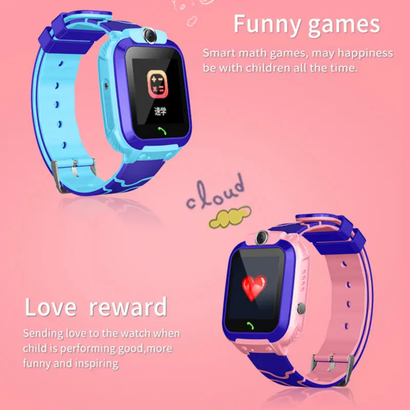 Умные часы для мальчиков и девочек с GSM сенсорным экраном GPRS LBS трекер SOS детей