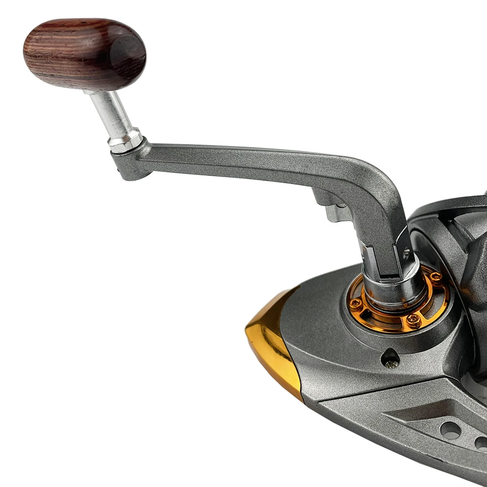 

GHOTDA Fishing Coil Wooden Handshake 13BB Max Drag 10KG Spinning Fishing Reel Left/Right Hand Fishing Reel Wheels