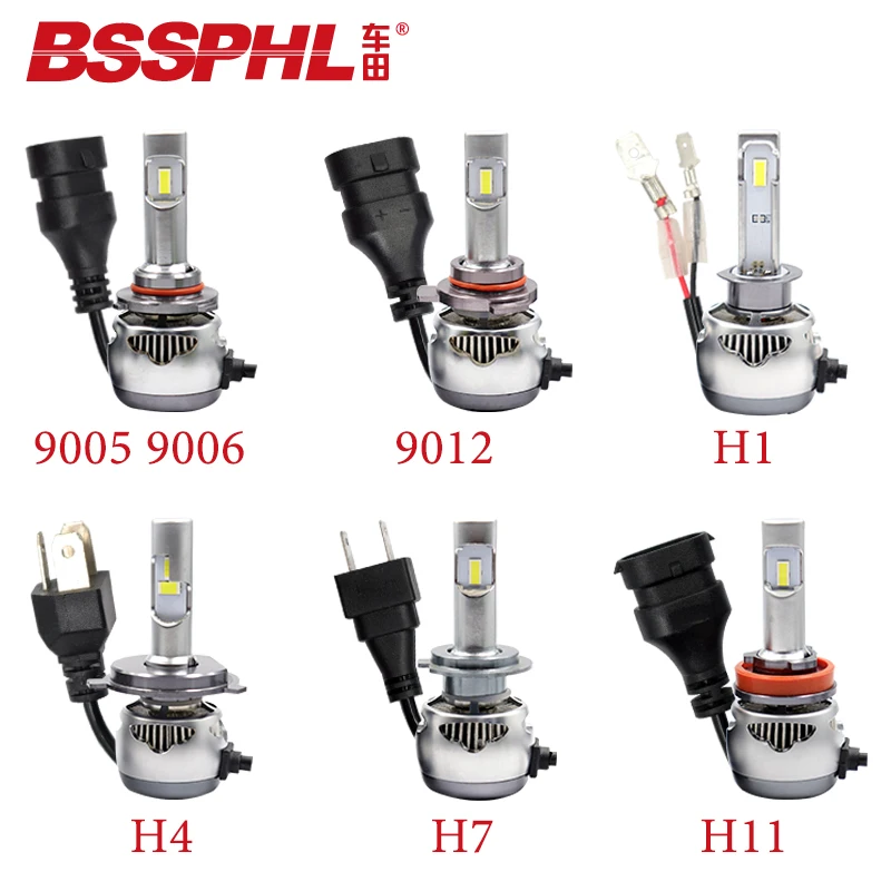 

BSSPHL 12v 30w Auto Car LED Headlight H1 H4 H7 H8 H9 H11 9005 9006 HB3 HB4 9012 6500k White Waterproof Bulb Foglight Pure White