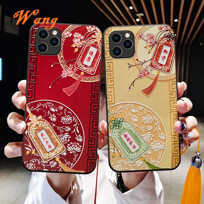 Кисточки в китайском стиле мягкий чехол для телефона iPhone 12 11pro 11promax X XR 7 8plus 6 8Plus