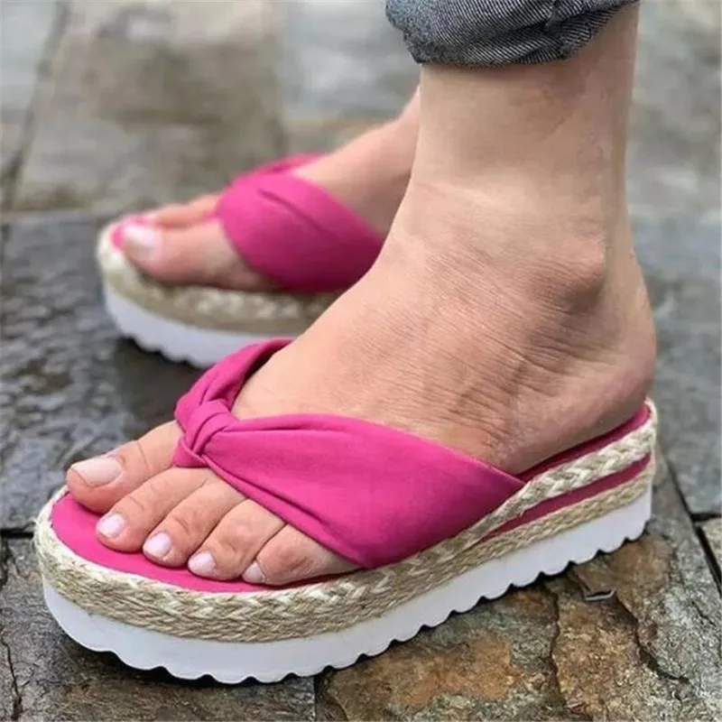 

Flip-toe platform women's slippers 2021 summer new fashion casual large size womens sandals platform women shoes beach shoes
