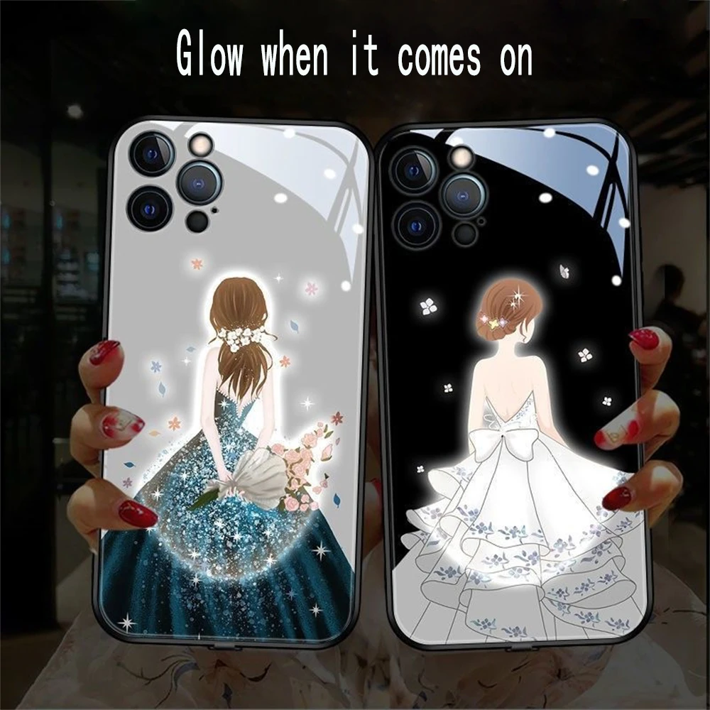 

Чехол для телефона iPhone 13 Pro MAX роскошная Корона мусульманский lslamic задний вид для iPhone 13 богиня Блестящий телефон со светодиодной вспышкой чех...