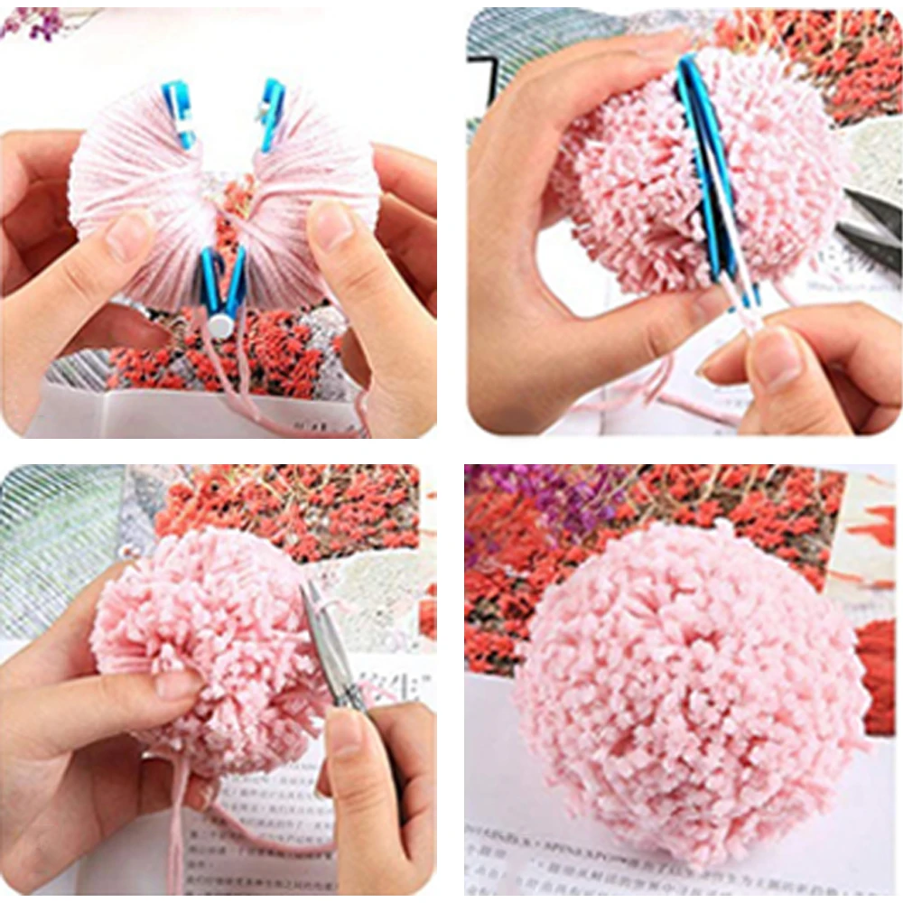 1 set of four pairs fashionable Pom Maker fluff ball loom needle accessories knitting plastic tool wool machine | Дом и сад