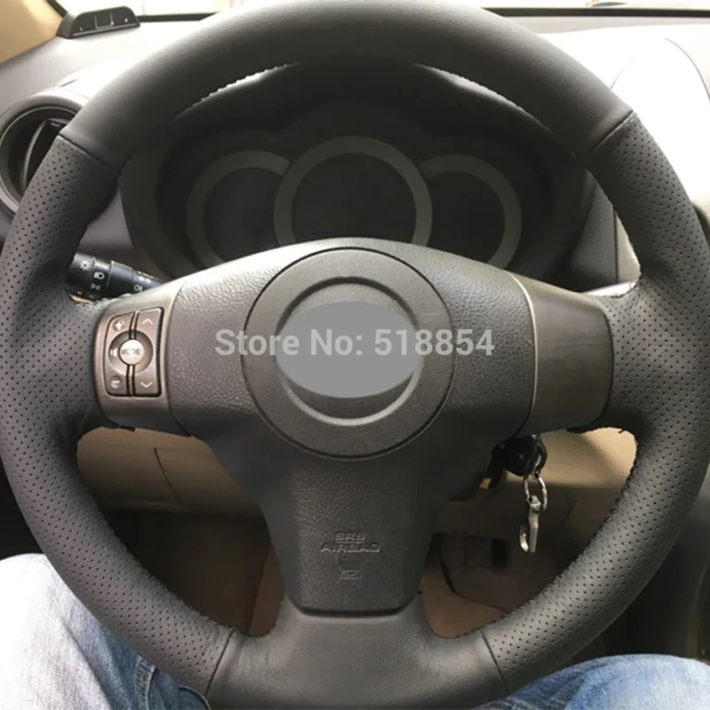 Для Toyota Yaris Vios RAV4 2006-2009 Scion XB 2008 черная искусственная кожа Чехол рулевого колеса