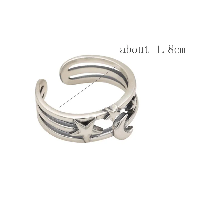 

New Fashion Opening Rings Vintage Moon Star Party Jewelry Gifts for Women Couple Creative Multilayer Geometric Jewelry Gifts