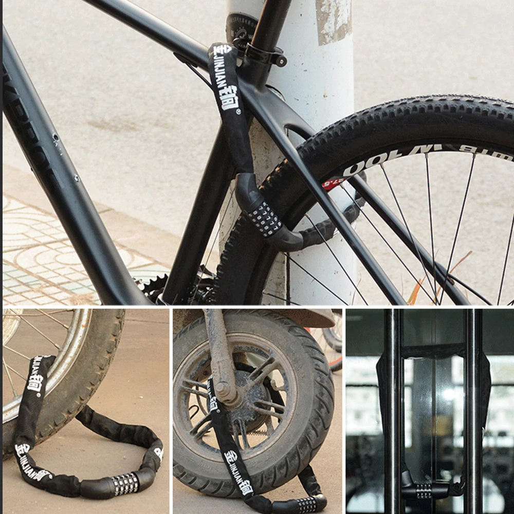 

Bike Password Lock Anti-Theft Combination Number Code Bicycle Lock Steel Cable Chain Security Safety Lock Bike Cycle Accessories