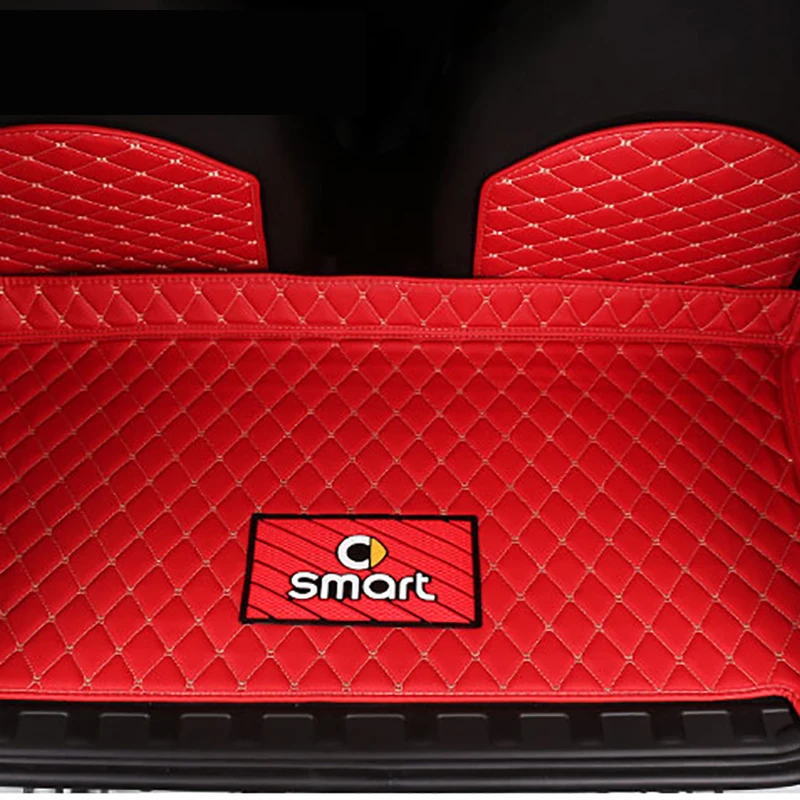 

leather Car Surrounded Trunk mat protection pad For 15-19 Smart 453 Fortwo stylish stowing tidying Antifouling pad Accessories