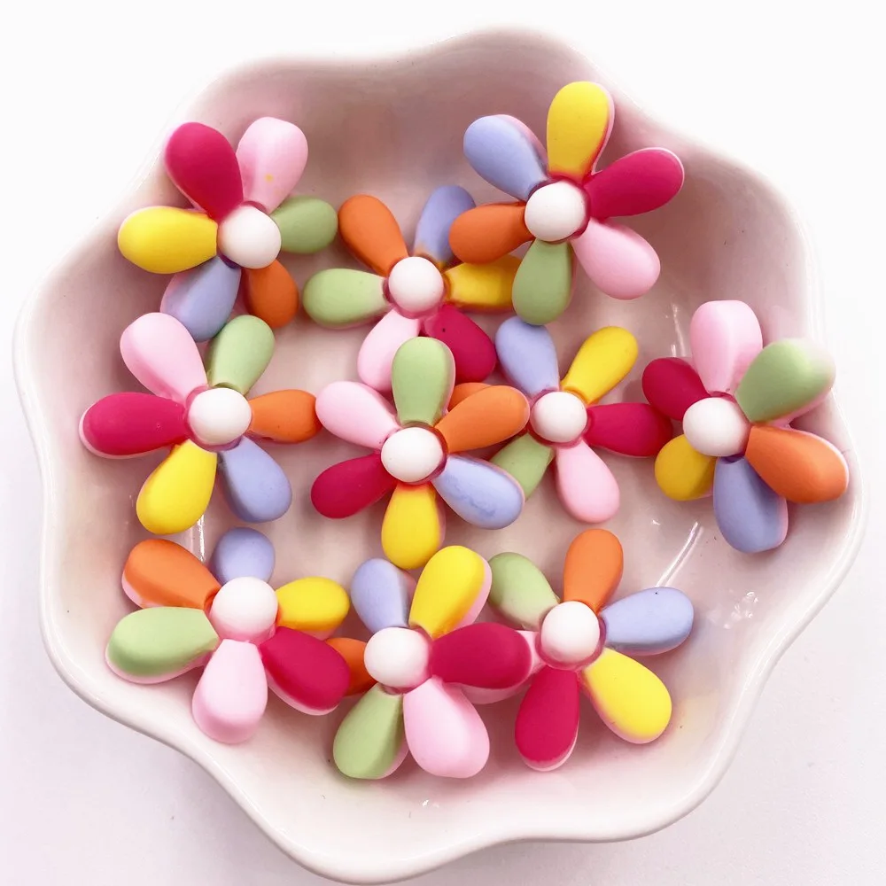 Красочный цветок хризантемы из смолы кабошон с плоской задней частью каменные