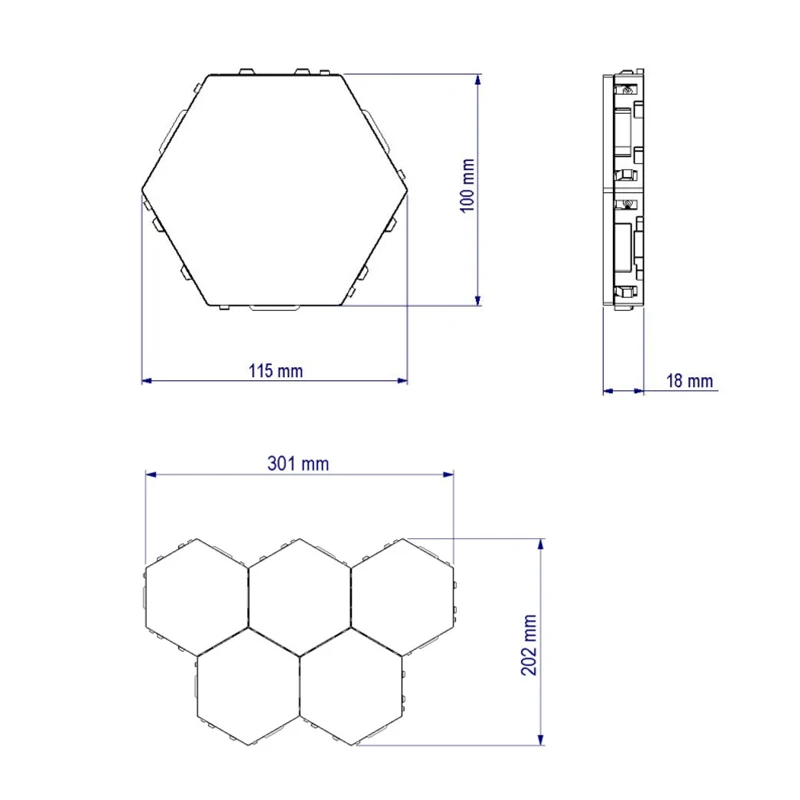 Новые сенсорные шестиугольные лампы квантовые модульные светодиодные