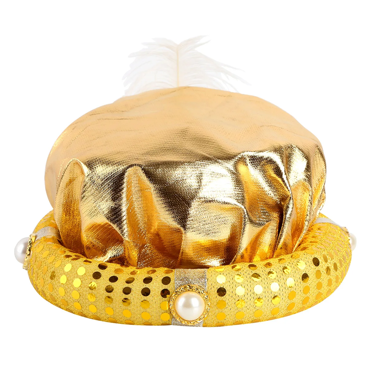 Шляпа с перьями для взрослых и детей в индийском арабском стиле блестками на