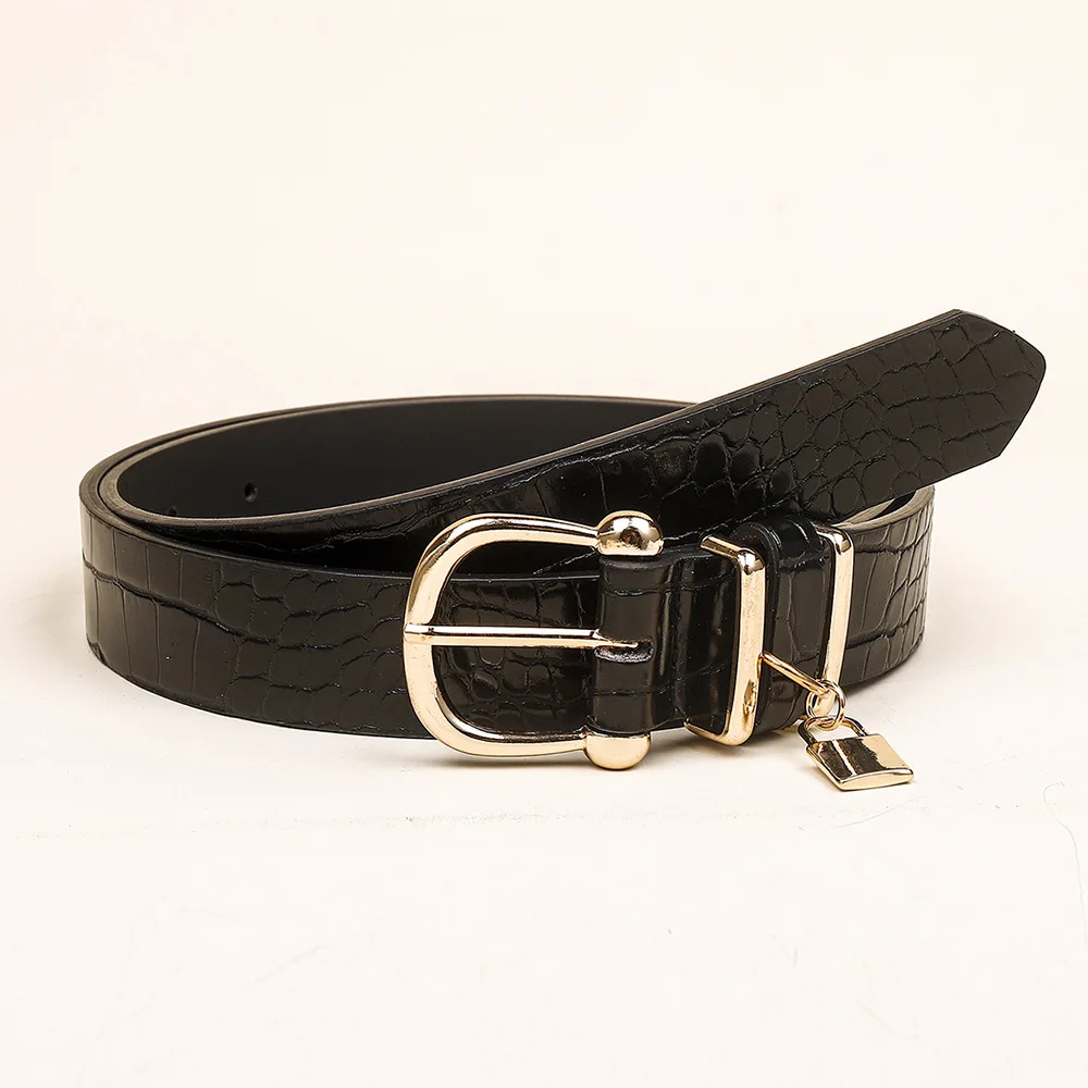 

High Quality Black Leather Ladies Female Pin Buckle Jeans Sweater Shirt Dress Belts for Women Luxury Designer Brand Cowboy