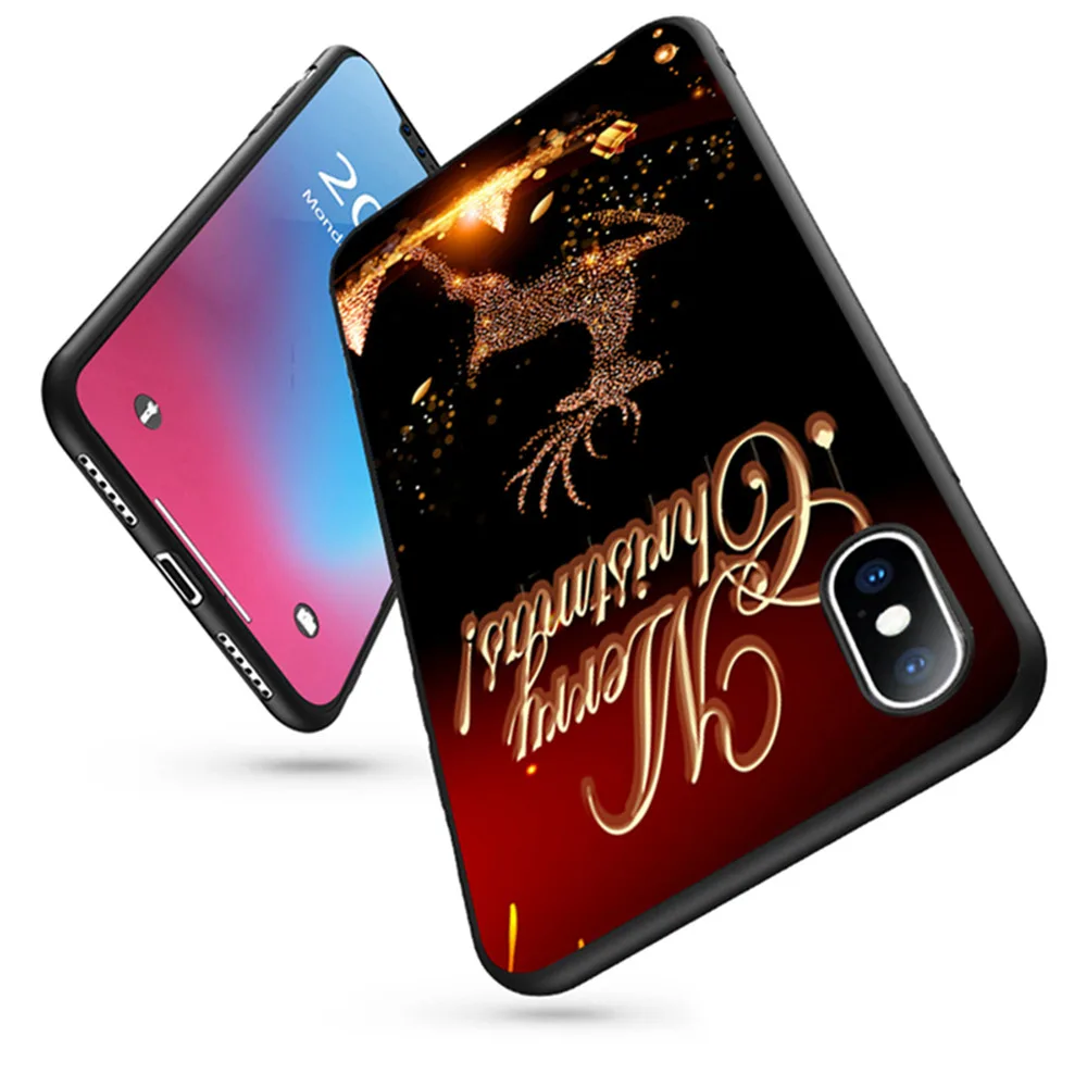 Модный Роскошный веселый рождественский чехол для телефона с оленем для iPhone 11 Pro XS MAX XR X 8 7 6 6S Plus, мягкий силиконовый матовый чехол