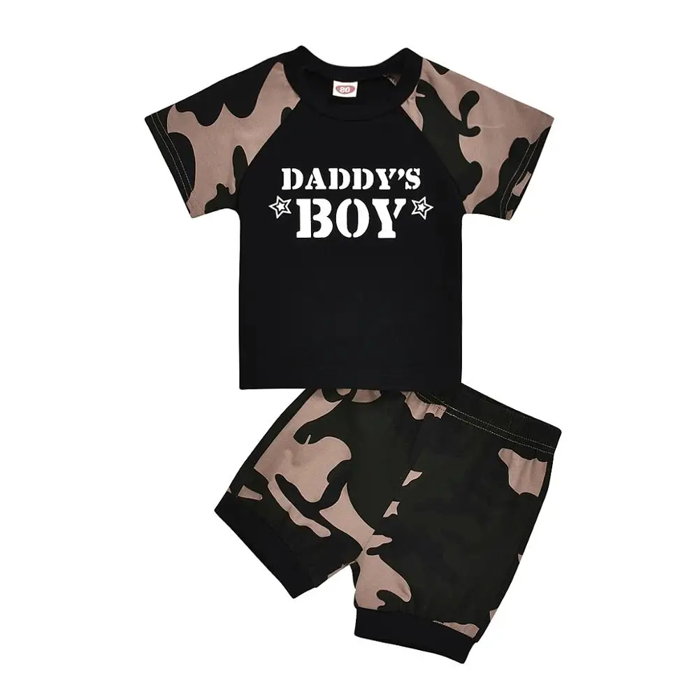 Toddler Kid Infant Baby Boy T-shirt Tops+yellow Letter Pants Outfit Summer Holiday Clothes | Детская одежда и обувь