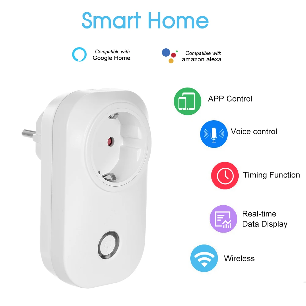 Умный дом розетка Голосовое управление Функция синхронизации Wi Fi приложение