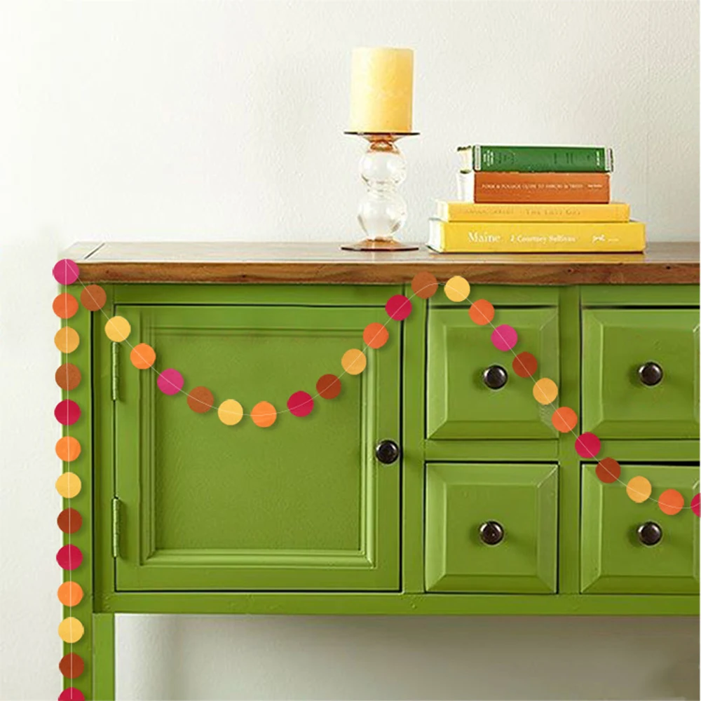 Осенняя Тема красный оранжевый желтая бумага Круглый Потяните цветок флаг