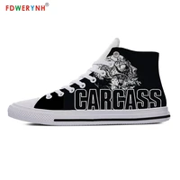 carcass mens casual shoes white customized printed men high top canvas shoes breathable casual lace up shoes