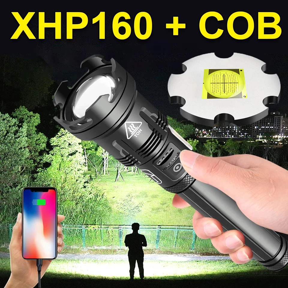 Светодиодный фонарик высокой мощности супер яркая тактическая вспышка XHP160