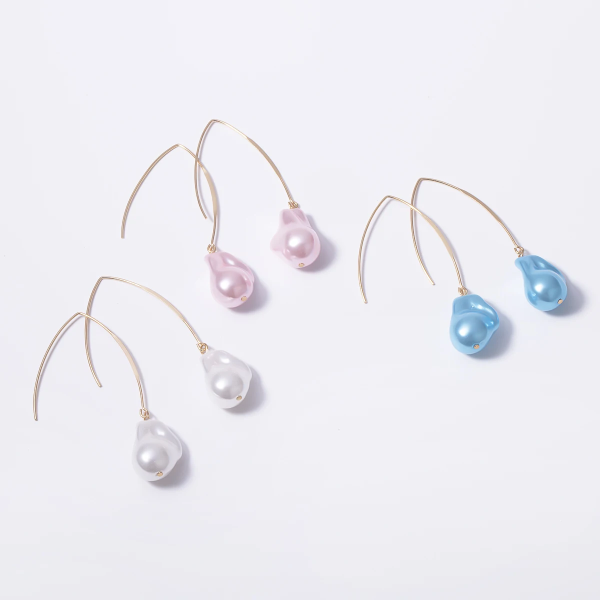 Женские Висячие серьги с жемчугом в стиле барокко эффектные геометрические