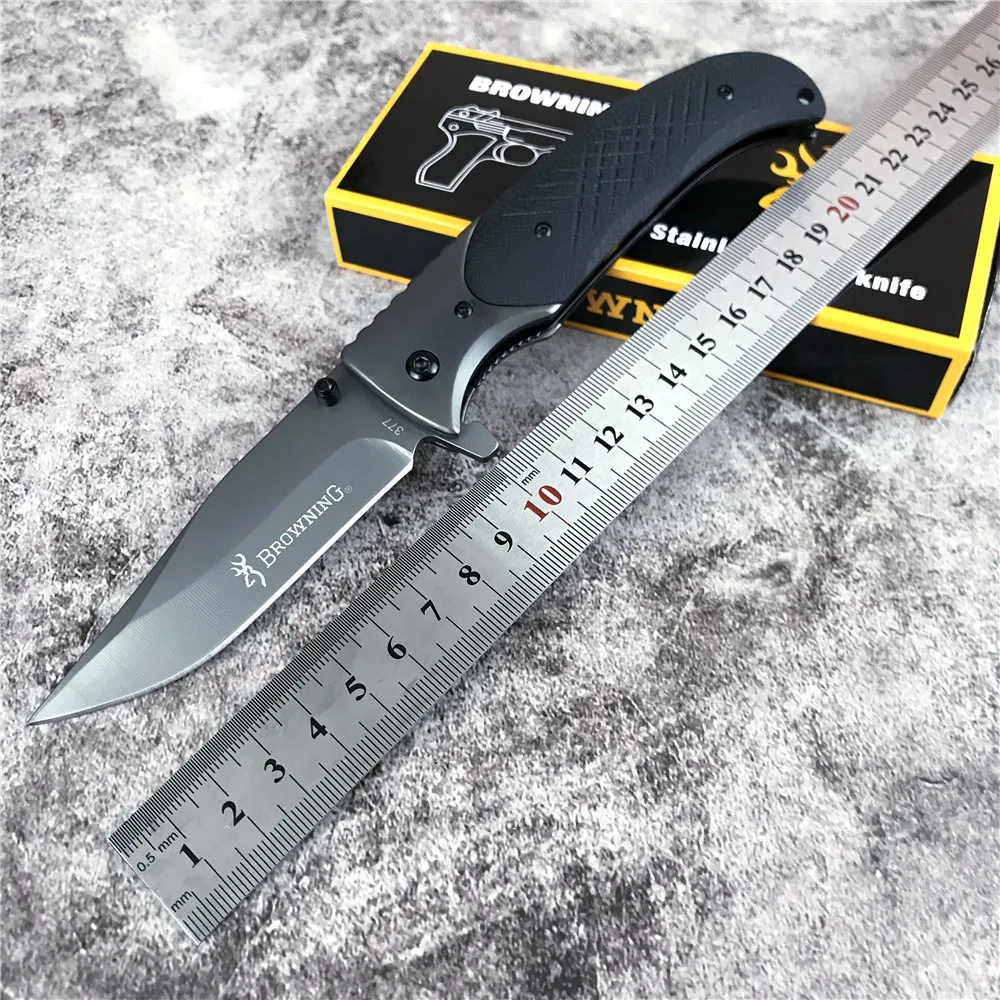 

Browning 377 Titanium Tactical Folding Knife 5CR13MOV Blade G10 Handle Outdoor Camping Hunting Survival Rescue Pocket Knife
