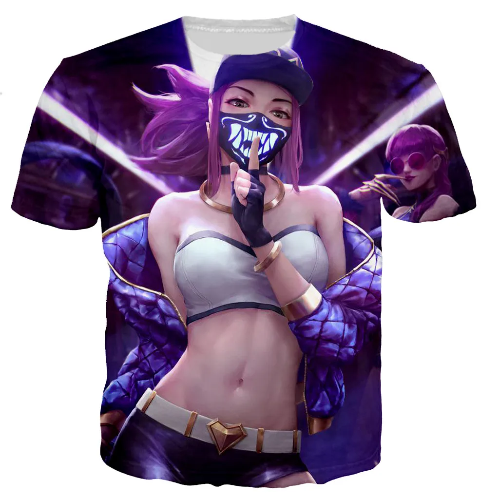 

Men's Summer 3D League of Legends KDA Printed T-shirt Men Casual Youth Women Fitness Clothing Sweatshirt Top Hip Hop Style