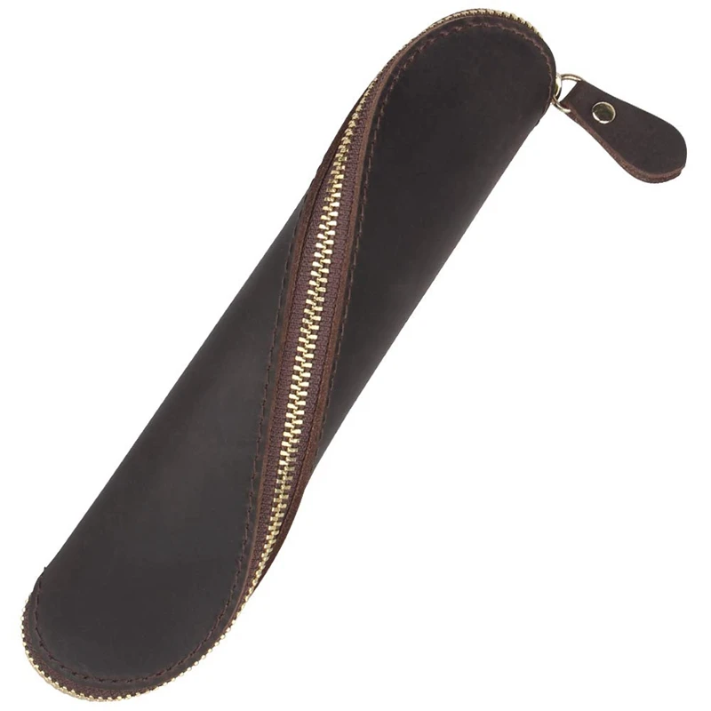 Кожаный пенал маленькая винтажная ручка для нанеения татуировки чехол на молнии