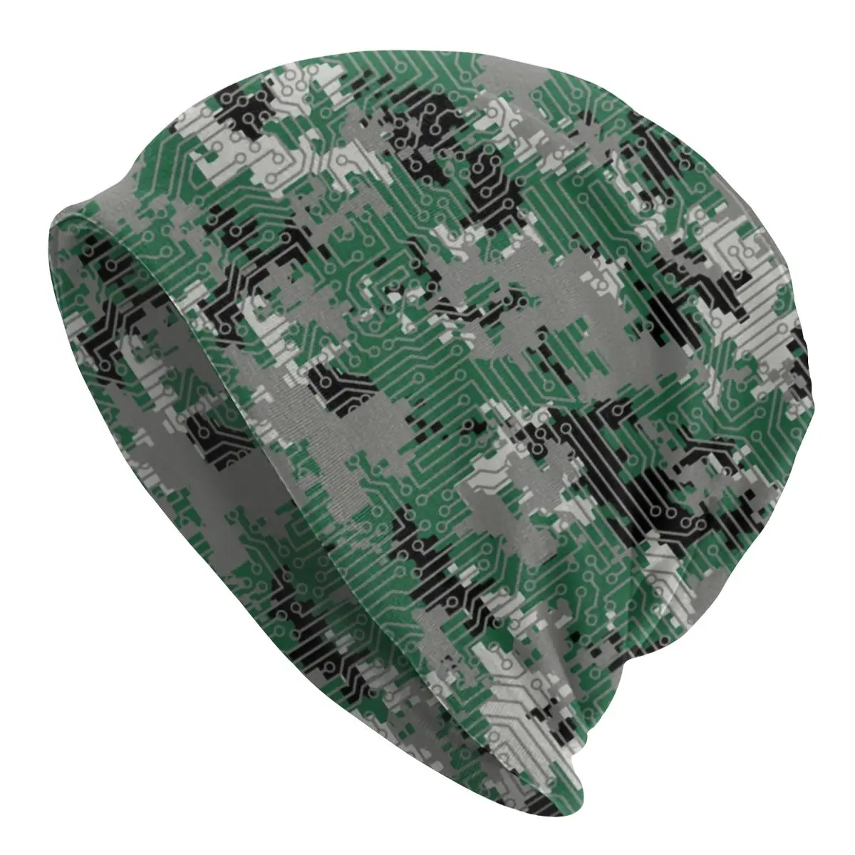 

Computer Circuit Camo Urban Gamer Bonnet Beanie Knit Hats Science Hacker Programmer Code Game Winter Warm Skullies Beanies Caps