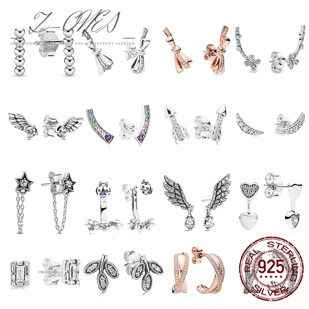 

CZ925 Sterling Silver Wings Arrows Stars Fashion Earrings Necklace Women's Jewelry Z-ones