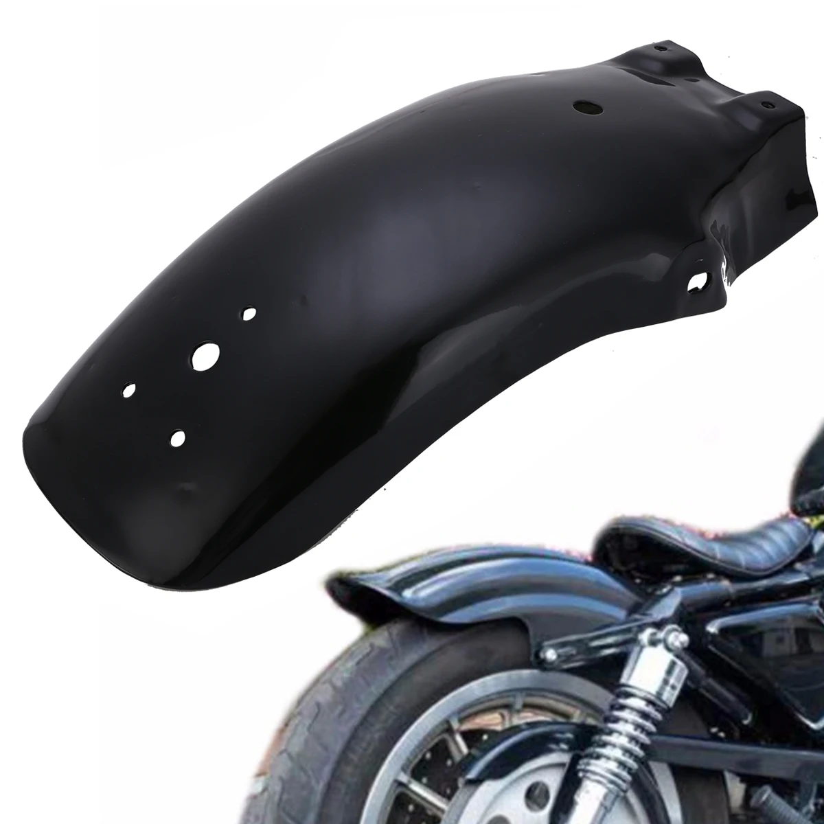 

1PC High Quality Rear-Fender Retro Black Mudguard Rear Wheel Cover Splash Guard For Cruiser Chopper Bobber Cafe Racer Moto