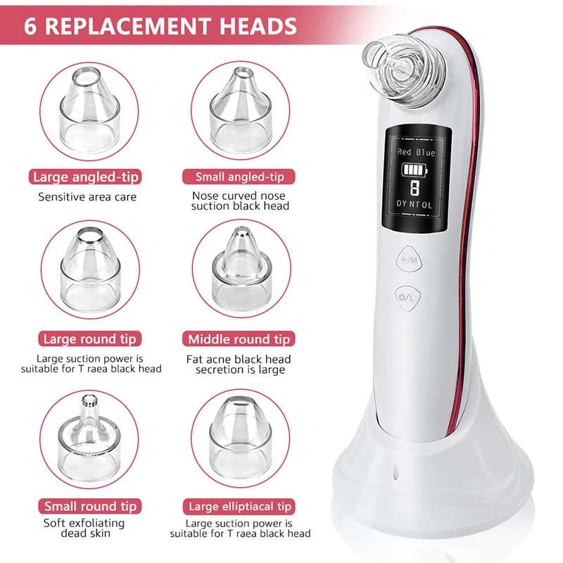 

USB Rechargeable Blackhead Remover Face Pore Vacuum Skin Care Acne Pore Cleaner Pimple Removal Vacuum Suction Facial Tools
