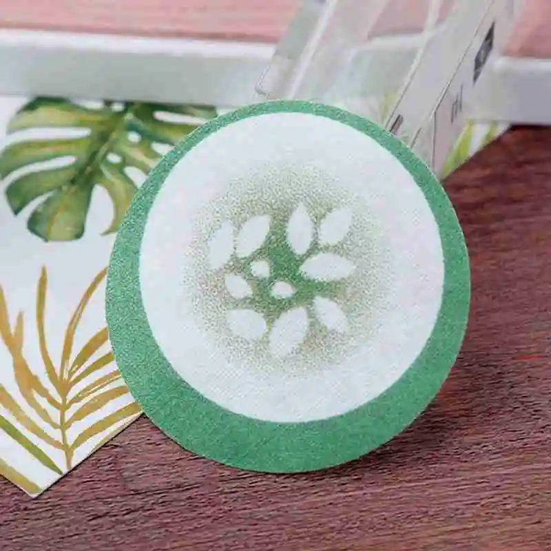 

Disposable Light Green Cucumber Eye Mask Paper Plant Ingredients Beauty Salon Non-Woven Printed Eye Pad