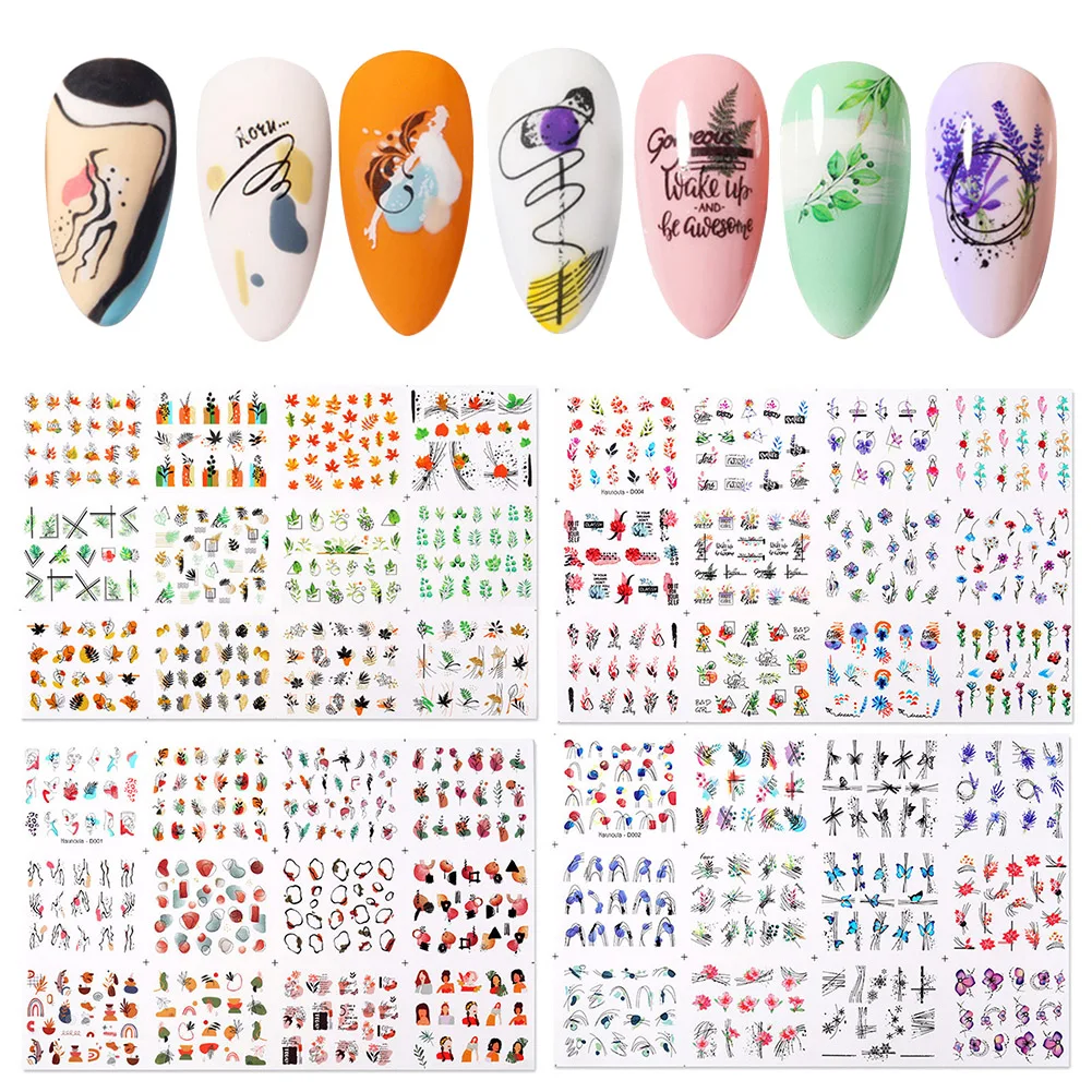 

12PCS Flower Leaf Decals Nail Stickers Sliders Nail Art Decoration Water Sticker Tips DIY Manicure Tools for Home Salon Hot Sale