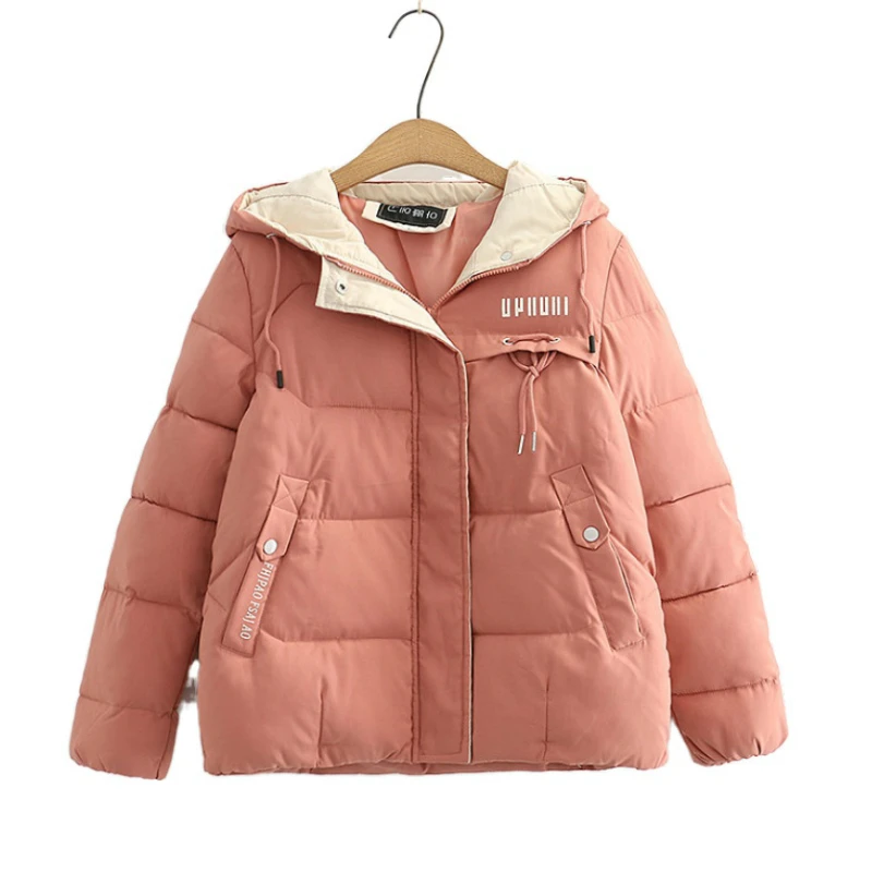

Women's Winter Parkas Coat Letter Print Cotton Liner Hooded Zipper Jacket Warmness Hoodies Coats 2020 New Casual Female Outwear