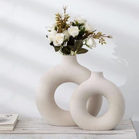 european white hollow ceramic vase frosted particle flower arrangement container wedding flower vase gift modern home decoration