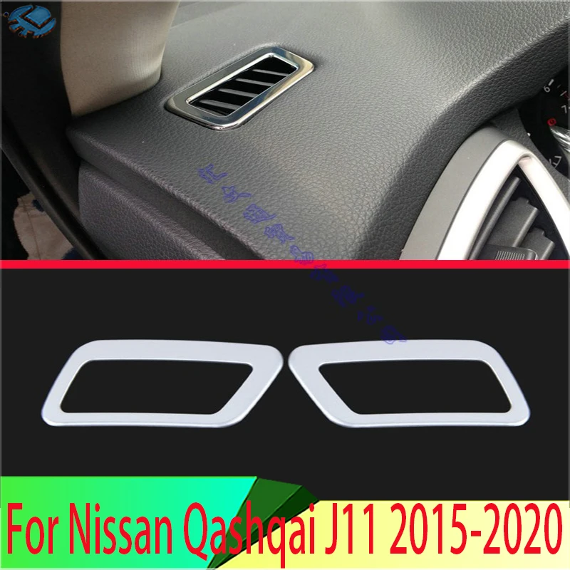 

For Nissan Qashqai J11 2015-2020 ABS Chrome Air Vent Outlet Cover Dashboard Trim Bezel Frame Molding Garnish Accent Styling