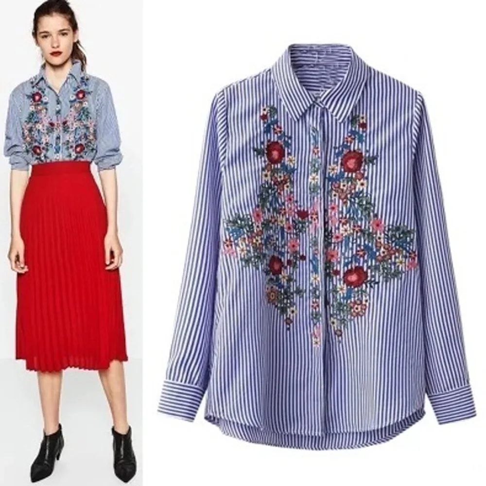 Женская блузка 2019 винтажная с цветочным принтом женские полосатые рубашки