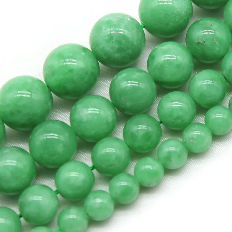 

Natural Green Jades Chalcedony Stone Round Loose Beads For Jewelry Making DIY Necklace Bracelet Accessories 15'' 6/8/10/12mm