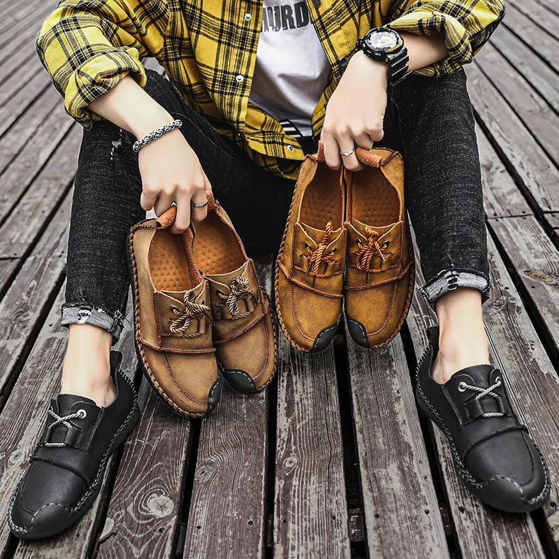 Мужская повседневная обувь из натуральной кожи Роскошные Брендовые мужские