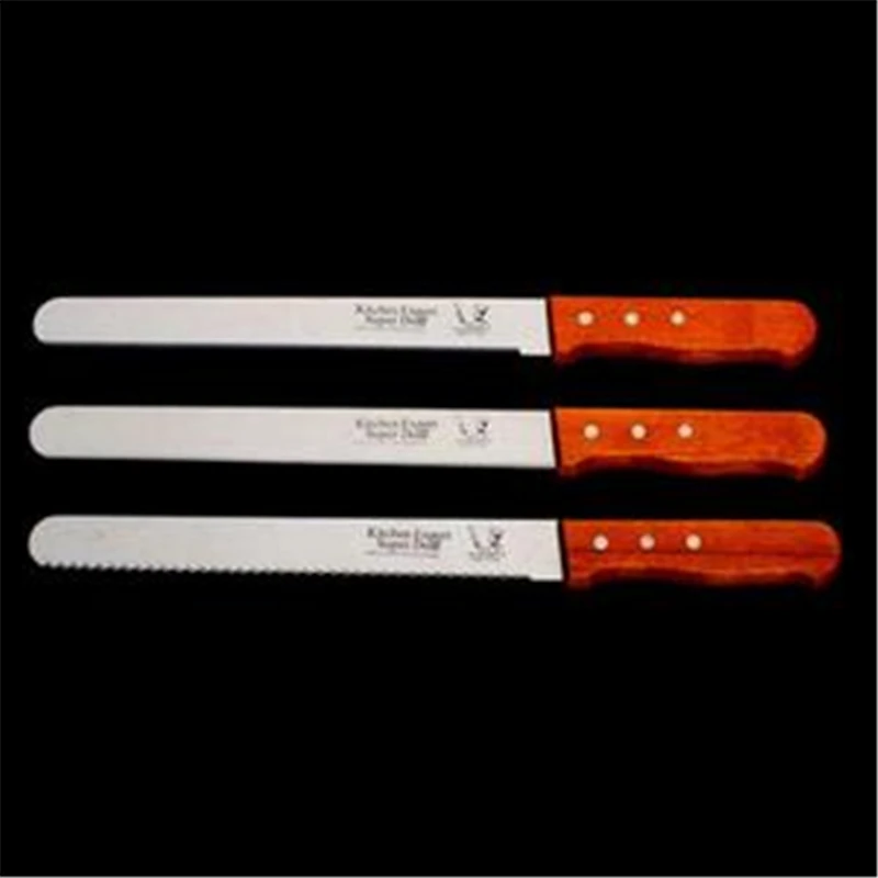 10 дюймов Нержавеющая сталь с зубчатым хлеб Ножи Плетеный абажур из натурального